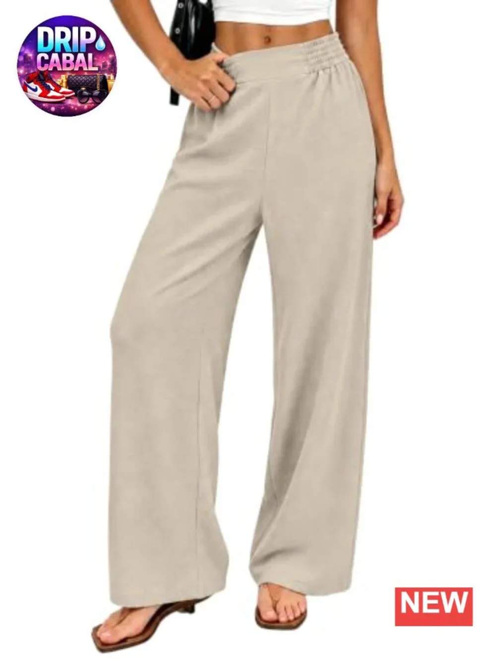 Wide Leg Palazzo Pants for Women High Waist Side Pockets Summer Flowy Lounge